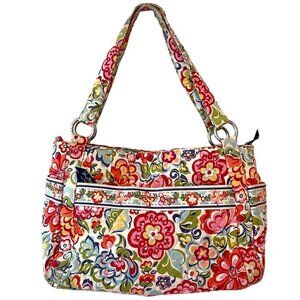 🍀 Vera Bradley Multicolor Floral Print Double Handles Shoulder Bag Purse Size S